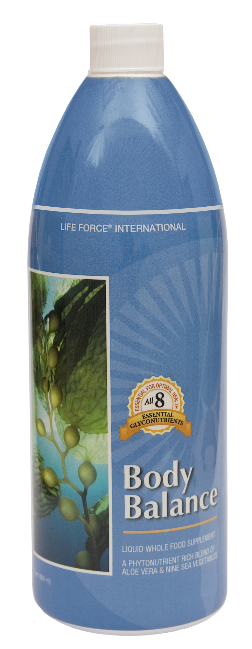 A Bottle of 1 quart of Body Balance in its new packaging.