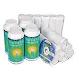 The Life Force Herbal Body Wrap kit is 4 Herbal Body Wraps, 12 terry cloth wraps, an instructional DVD, and a paper to document inch loss