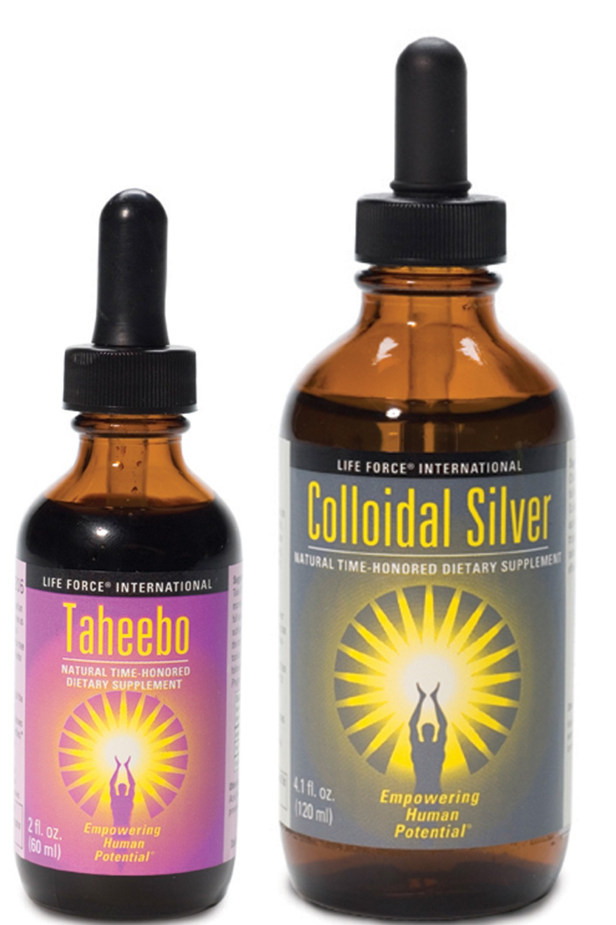 One bottle of Colloidal Silver with one bottle of Taheebo liquid