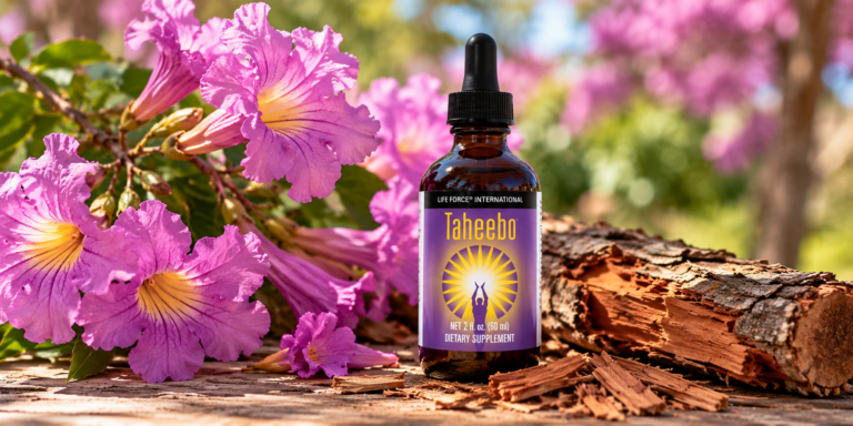 Life Force Taheebo next to a Taheebo branch