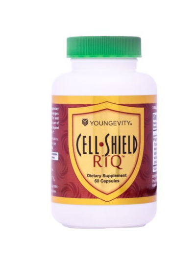 A bottle of Cell Shield RTQ capsules