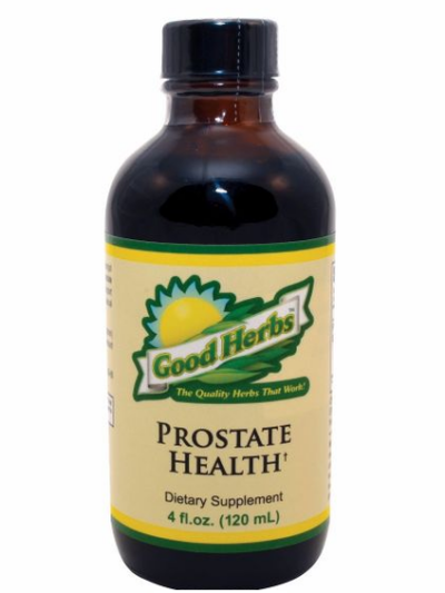 A bottle of Good Herbs Prostate Health Extract