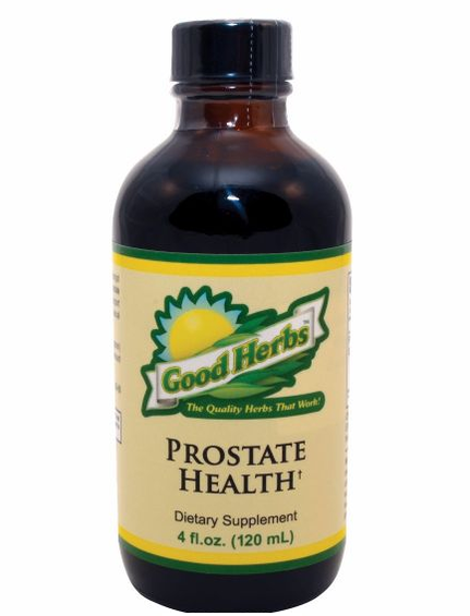 A bottle of Good Herbs Prostate Health Extract