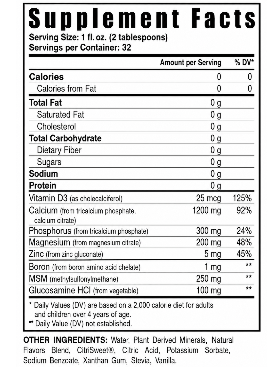 This product's Nutrition Facts panel and ingredients