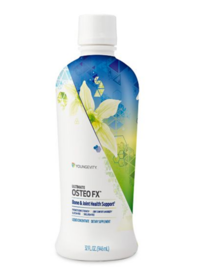 A bottle of Osteo fx liquid calcium