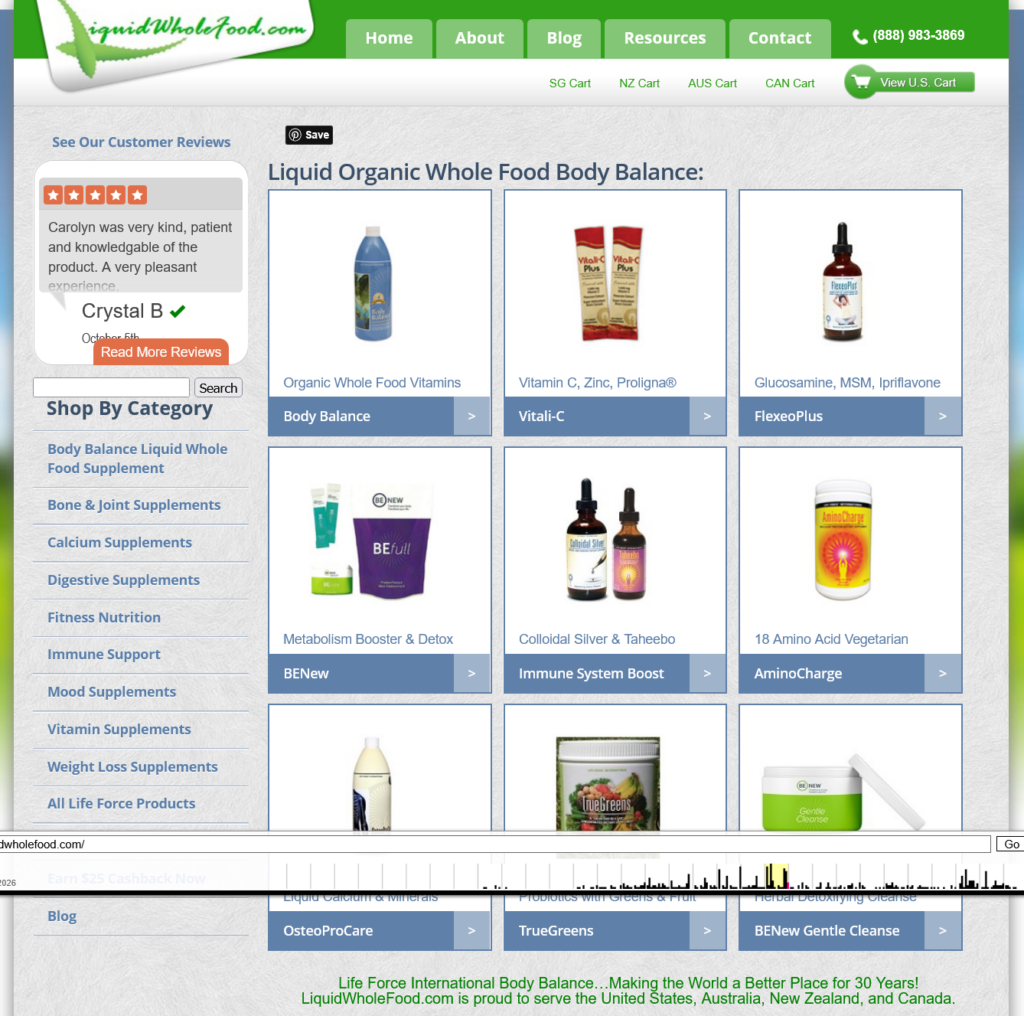 2016 LiquidWholeFood.com Home page