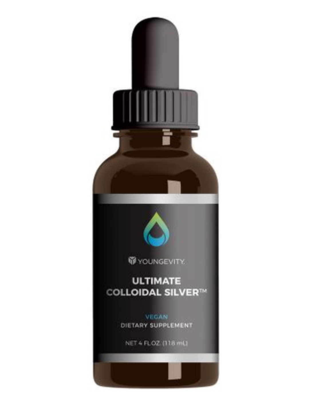 A bottle of Ultimate Colloidal Silver™ 5 ppm